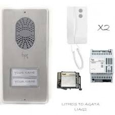 BPT Lithos Panel with Agata 2 Way Audio (2 Button 2 Receiver)