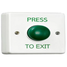 RGL EBGB01P/PTE/W Plastic Green Domed Button c/w White Back Box - Press To Exit