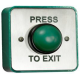 RGL EBGBWC02/PTE Green Domed Button with Collar "Press To Exit" c/w Green Surface